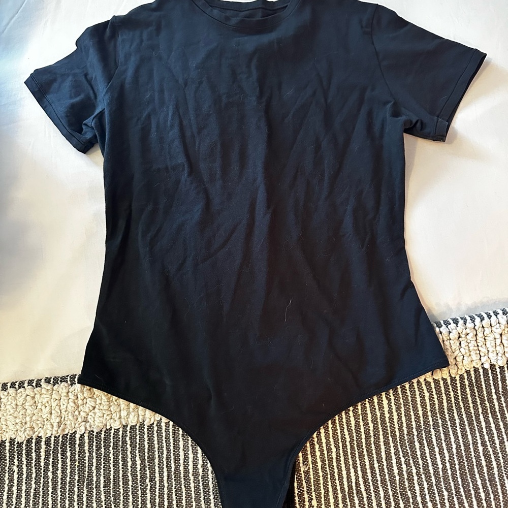 Quince Black Short Sleeve Bodysuit